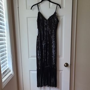 New Black Sequin Holiday Party Dress - NWT